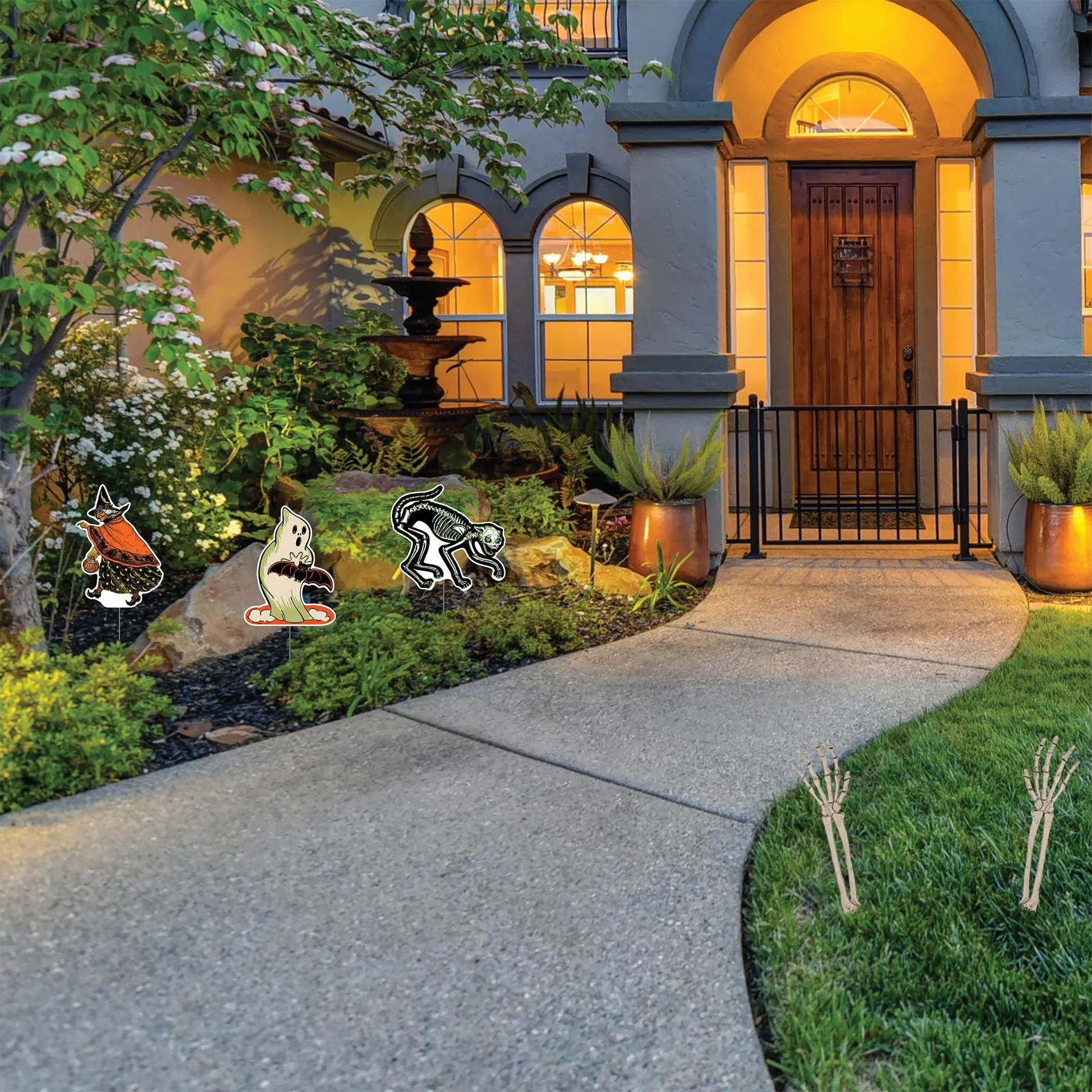 Halloween Plastic Skeleton Hand Yard Stakes (2 per Package)