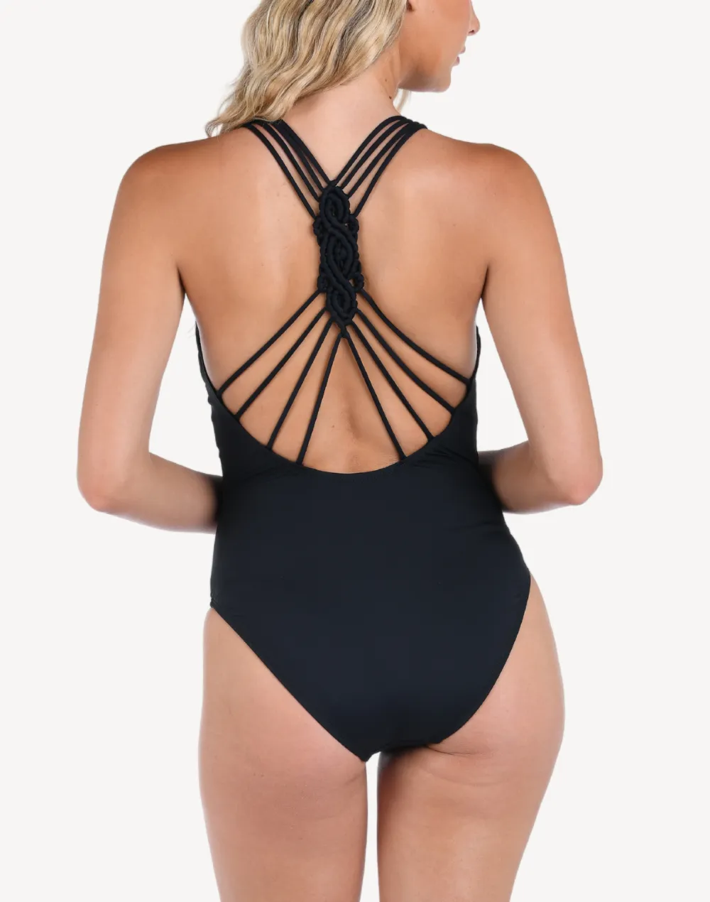 Island Goddess Macrame Back One Piece Swimsuit