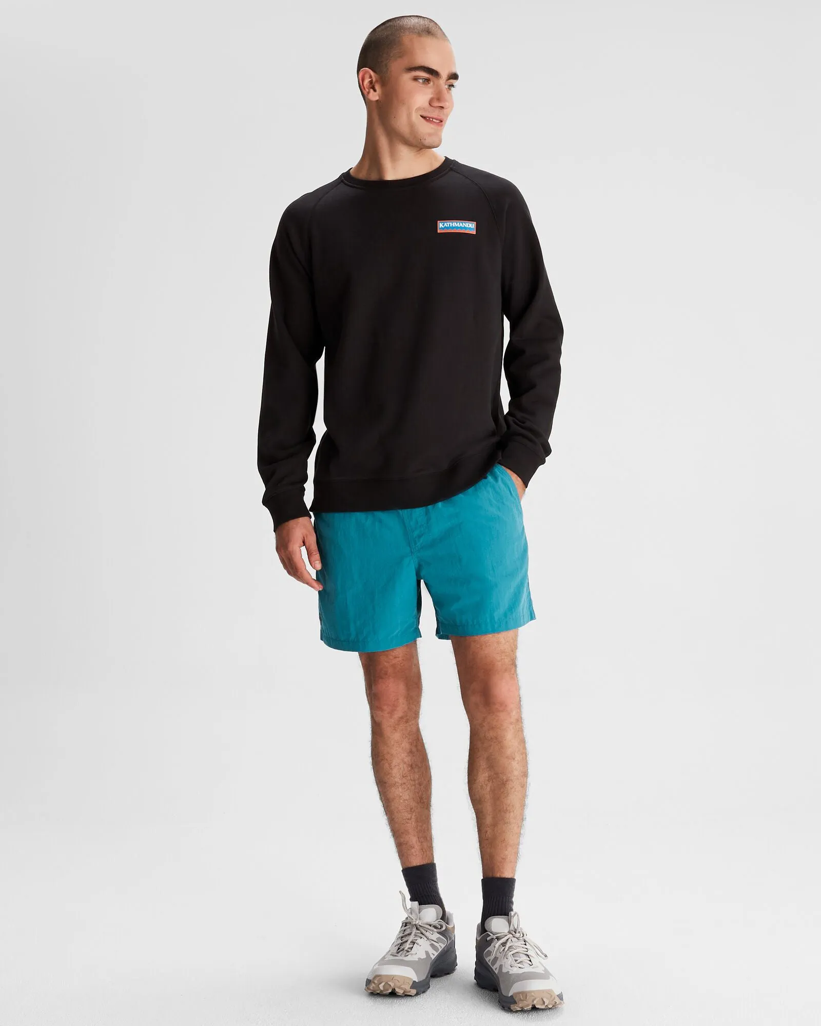 Men's Heritage Logo LT BB Crew Sweatshirt - Black Stingray