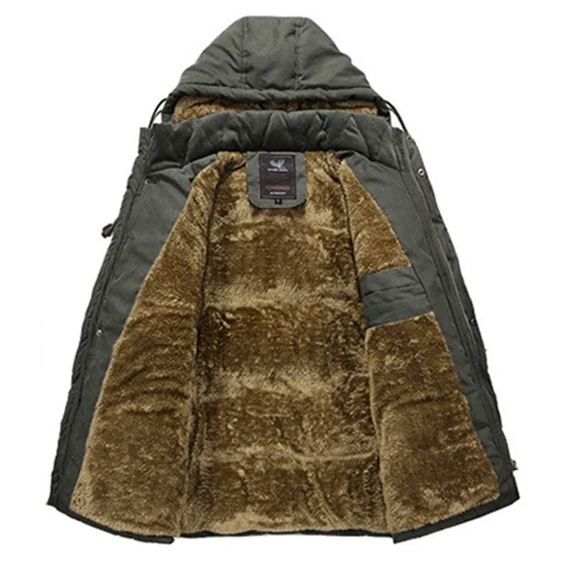 Mens Thick Multi Pockets Windproof Detachable Hooded Jacket