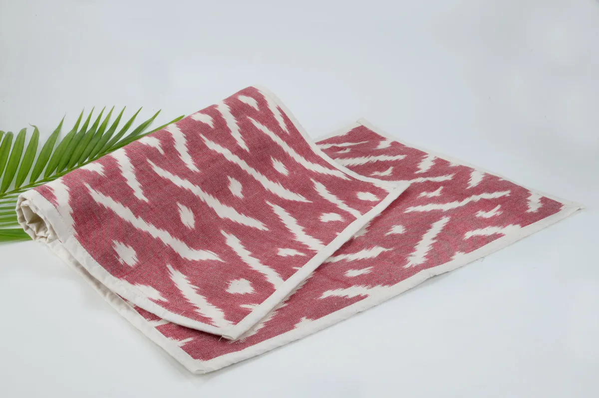 Placemat In Cotton Ikat - Blue (Set Of 2)