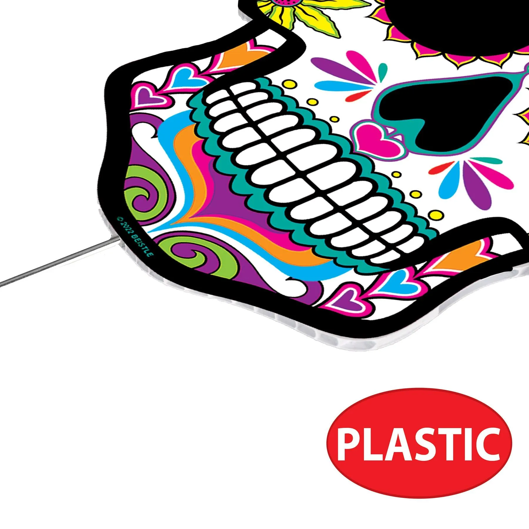 Plastic Day Of The Dead Sugar Skull Yard Signs (6 per Package)
