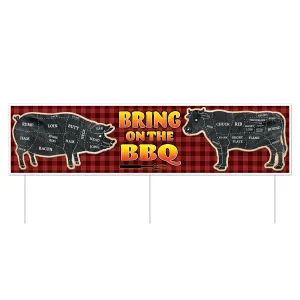 Plastic Jumbo Bring On The BBQ Party Yard Sign