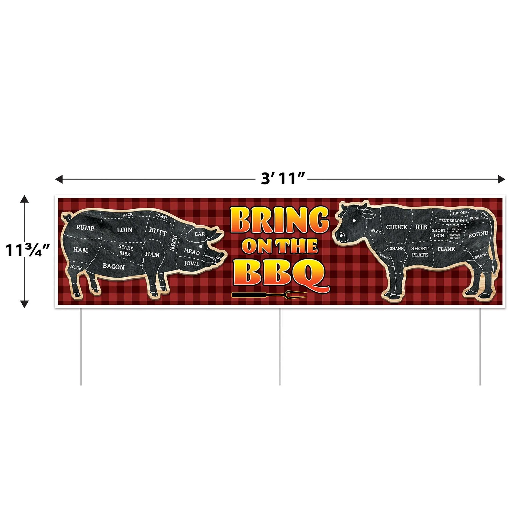 Plastic Jumbo Bring On The BBQ Party Yard Sign