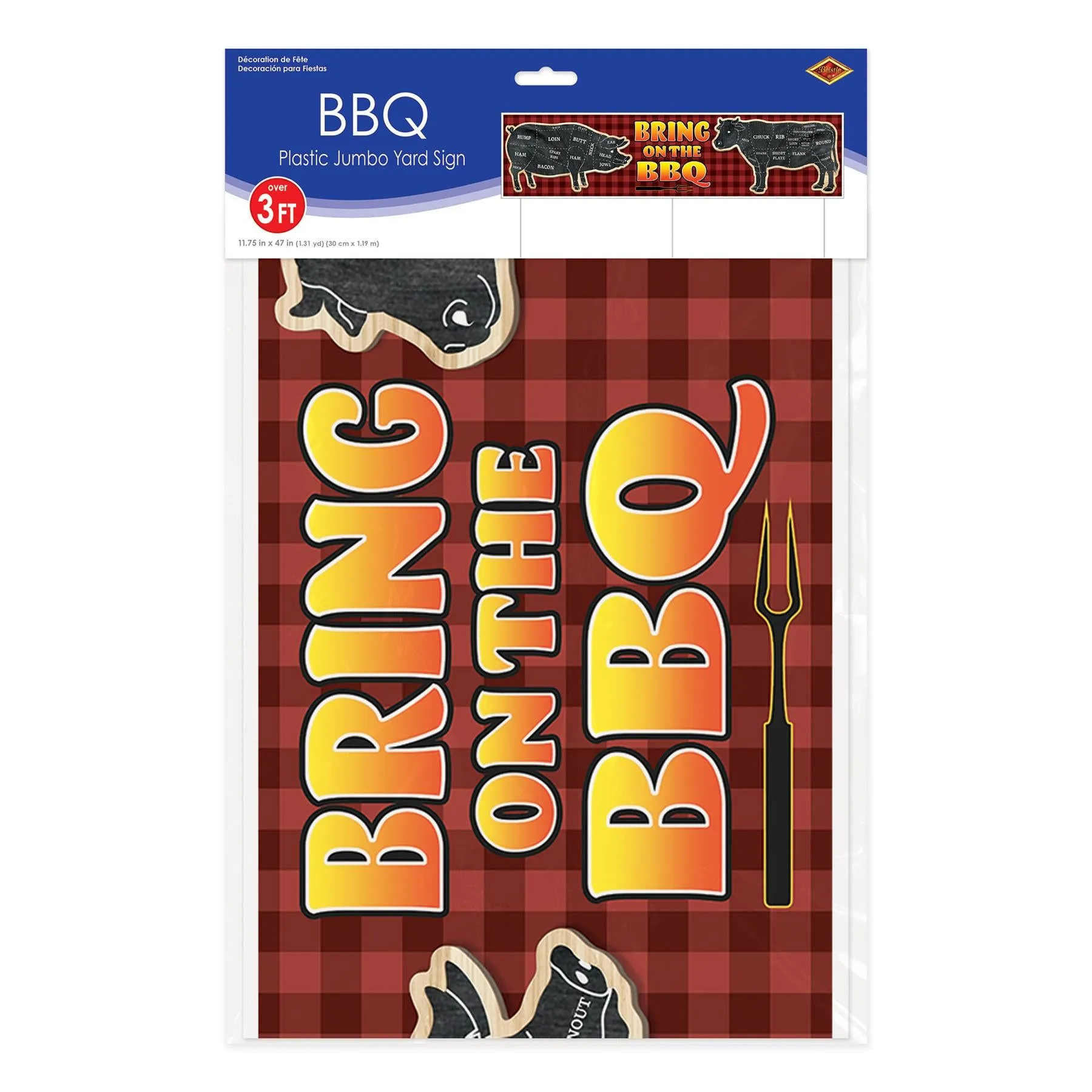 Plastic Jumbo Bring On The BBQ Party Yard Sign