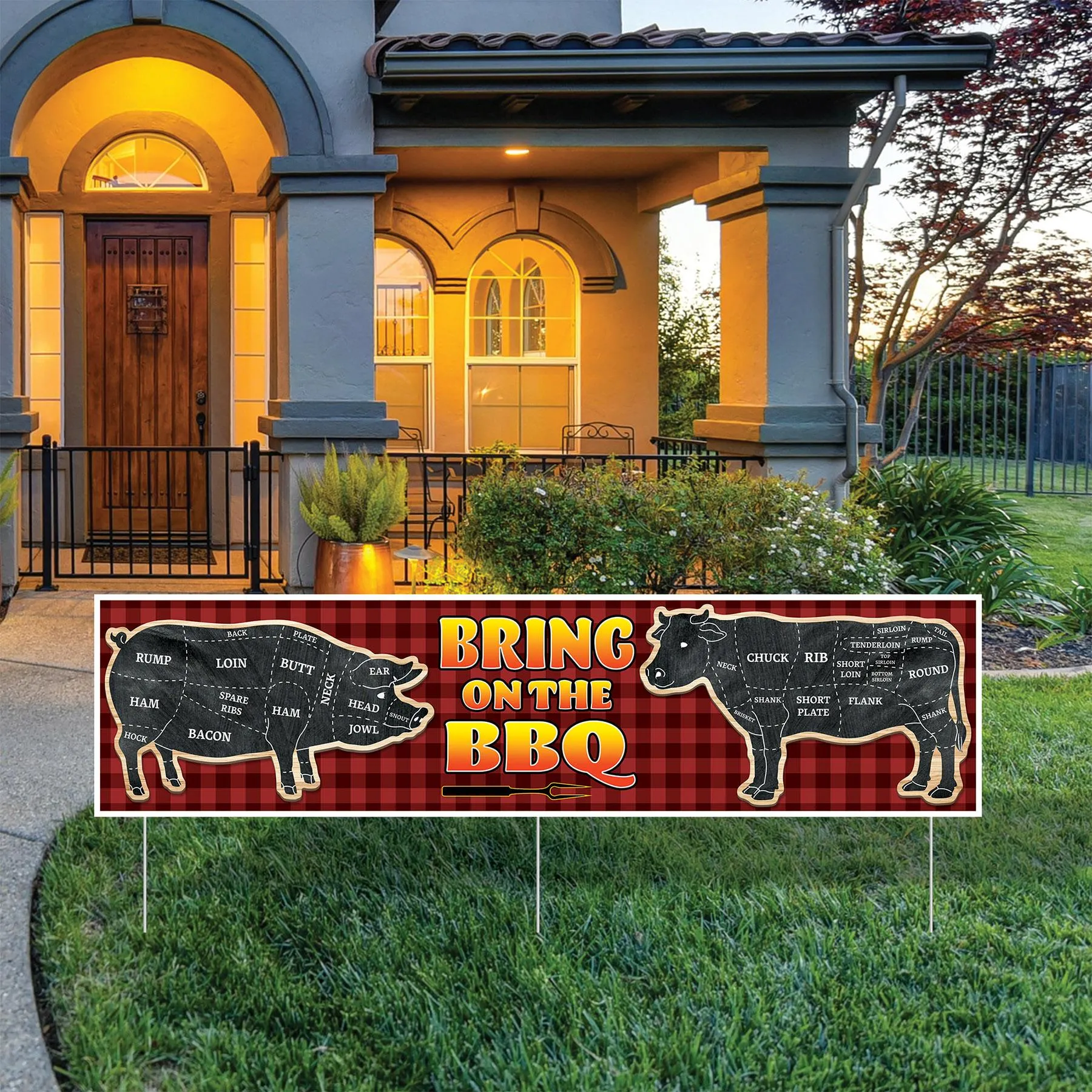 Plastic Jumbo Bring On The BBQ Party Yard Sign