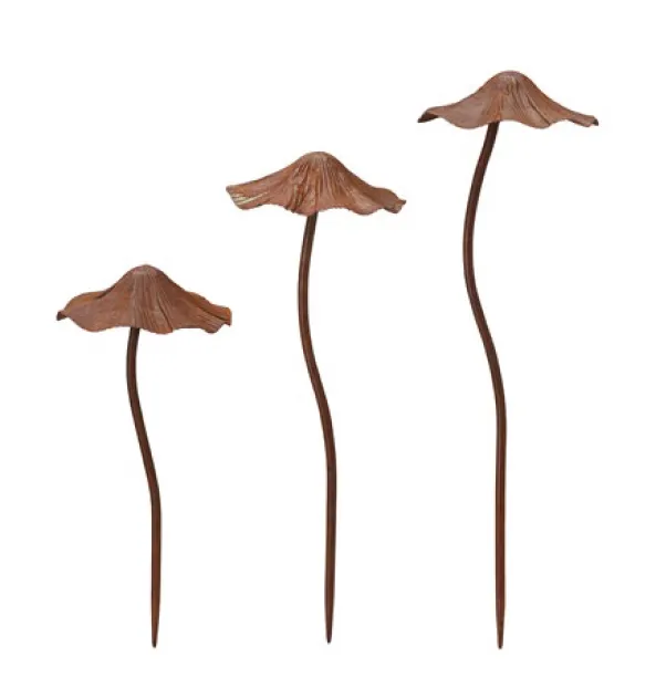 Set of 3 Mushroom Stakes