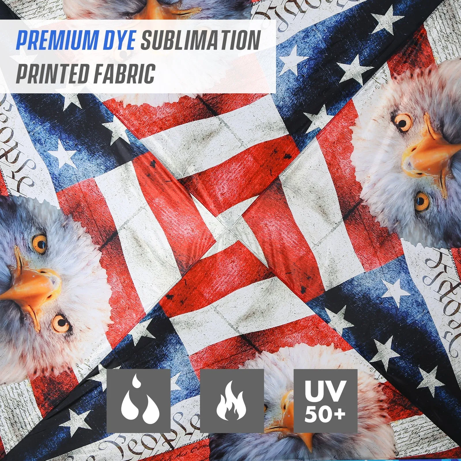SHADE GRAPHiX Day Tripper 8x8 Pop Up Canopy Tent with Digital Printed TopAmerican Icon