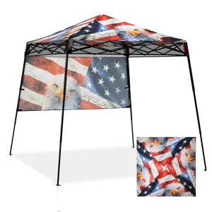 SHADE GRAPHiX Day Tripper 8x8 Pop Up Canopy Tent with Digital Printed TopAmerican Icon