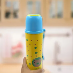 Stainless Steel Thermos Flask Insulated Water Bottle, Stainless Steel Vacuum Bottle with Cup Lid  Thermos for Hot & Cold Drinks or Food-Thermos for Travel, Water/Coffee/Tea Mug Vacuum Thermos Bottle (500 ML)