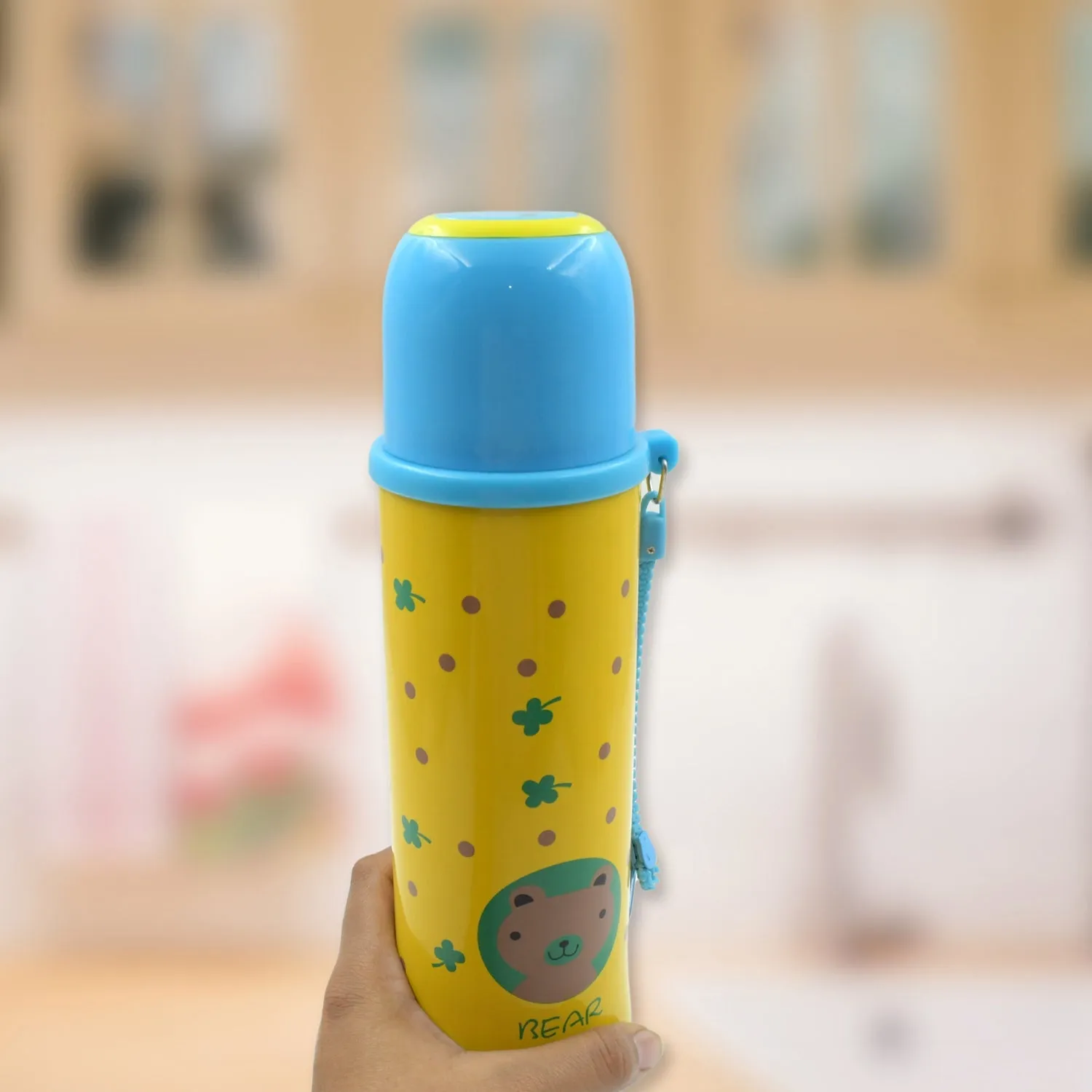 Stainless Steel Thermos Flask Insulated Water Bottle, Stainless Steel Vacuum Bottle with Cup Lid  Thermos for Hot & Cold Drinks or Food-Thermos for Travel, Water/Coffee/Tea Mug Vacuum Thermos Bottle (500 ML)