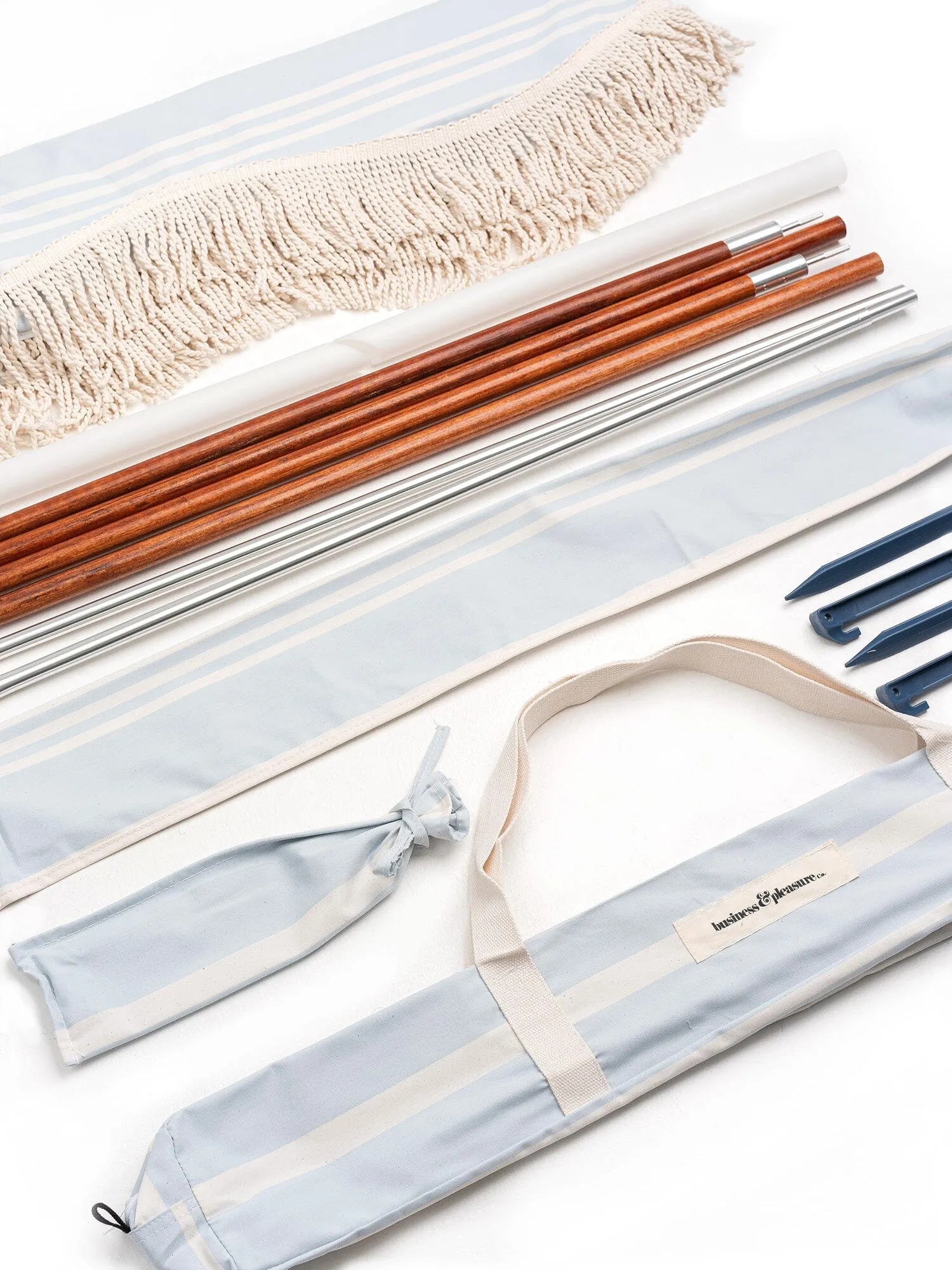 The Premium Beach Tent - Vintage Blue Stripe