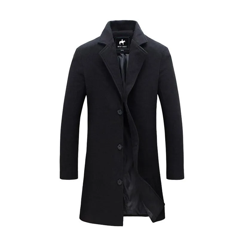 West Louis Business-Man Windproof Long Coat