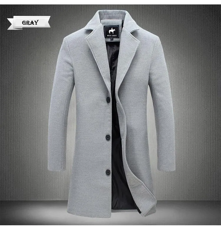 West Louis Business-Man Windproof Long Coat
