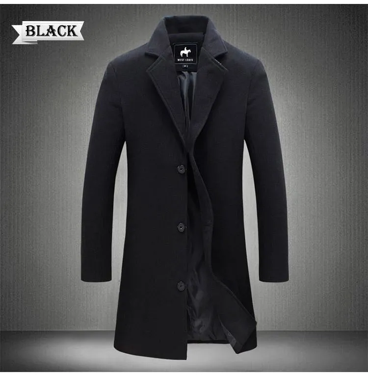 West Louis Business-Man Windproof Long Coat