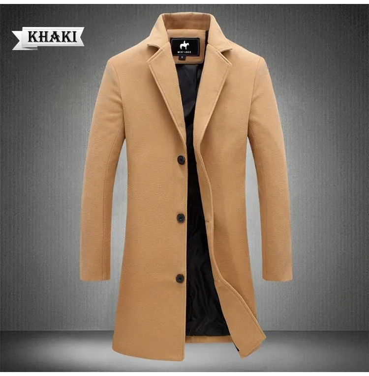 West Louis Business-Man Windproof Long Coat