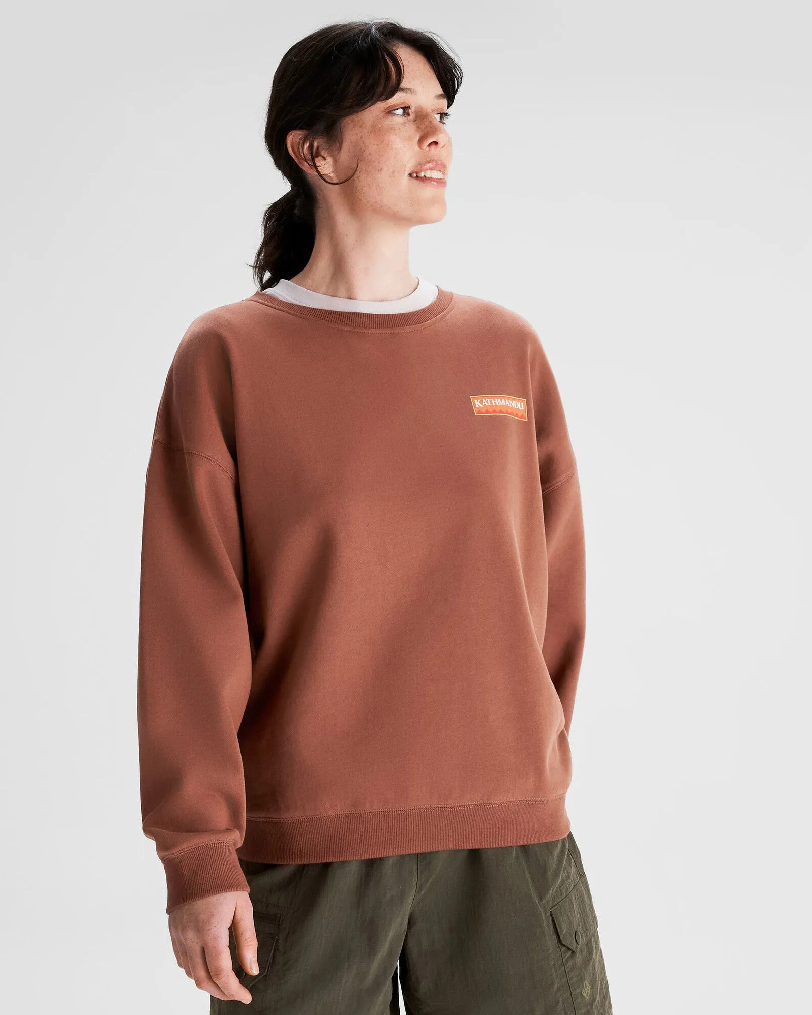 Women's Heritage Logo Slouchy LT BB Crew Sweatshirt - Woodsy